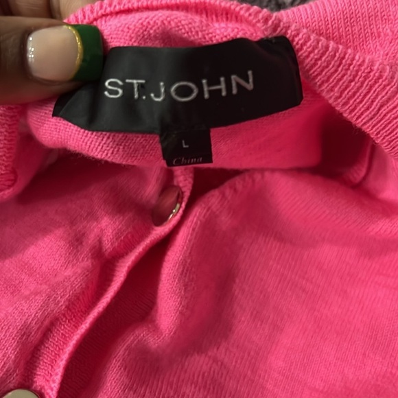 St.john pink wool cardigan blend sweater size large - Picture 9 of 13